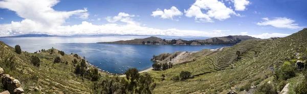 Visa Isla Del Sol Titicacasjön Bolivia — Stockfoto