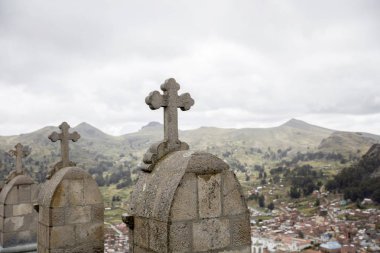 Copacabana, Bolivya Titikaka Gölü üzerinde Cerro Calvario (Calvalry Tepesi)