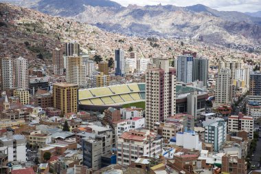 Bolivya başkenti şehir, La Paz, havadan görünümü