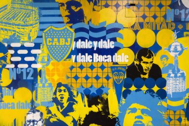 Buenos Aires, Arjantin - 20 Ocak 2018: Museo de la Pasion Boquense de La Boca, Buenos Aires, Arjantin detay. Müze Boca Juniors futbol kulübü için ayrılmış olduğunu.