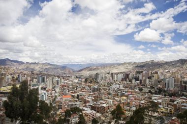 La Paz, Bolivya - 10 Ocak 2018: La Paz, Bolivya Hava manzaraya. Başkenti ve en büyük üçüncü Bolivya şehridir