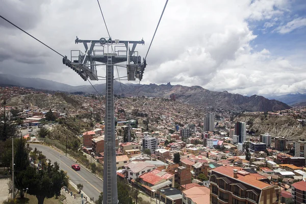 Luchtfoto Kapitaal Stad Van Bolivia Paz — Stockfoto