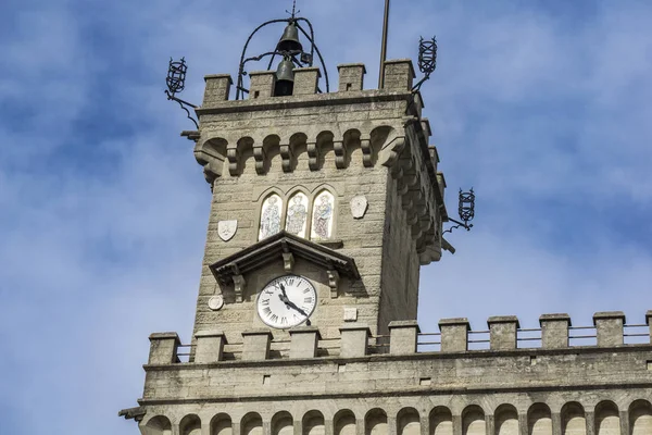 Detalhe Prefeitura Palazzo Pubblico San Marino — Fotografia de Stock