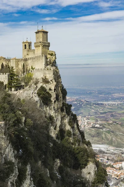 Guaita Mount Titano San Marino Üzerinde Kalesi Görüntüleme — Stok fotoğraf