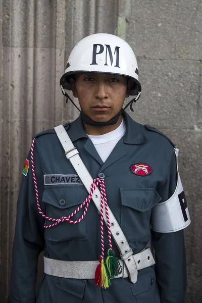 Paz Bolivia January 2018 Unidentified Soldier Mausoleum Marshal Andres Santa — Stock Photo, Image