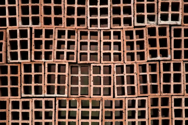 Вид Груду Кирпичей Отверстиями — стоковое фото