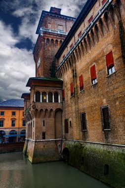 Manzaraya Castello Estense Ferrara, İtalya