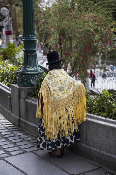 Paz Bolivia Januari 2018 Onbekende Vrouw Straat Van Paz Bolivia — Stockfoto