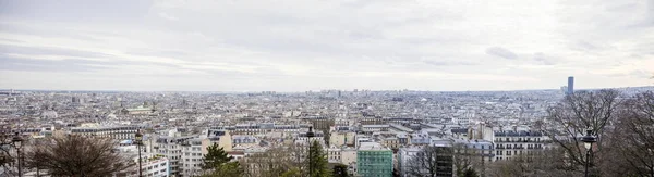 Panorama Flygfoto Paris Frankrike Från Montmartre Kullen — Stockfoto