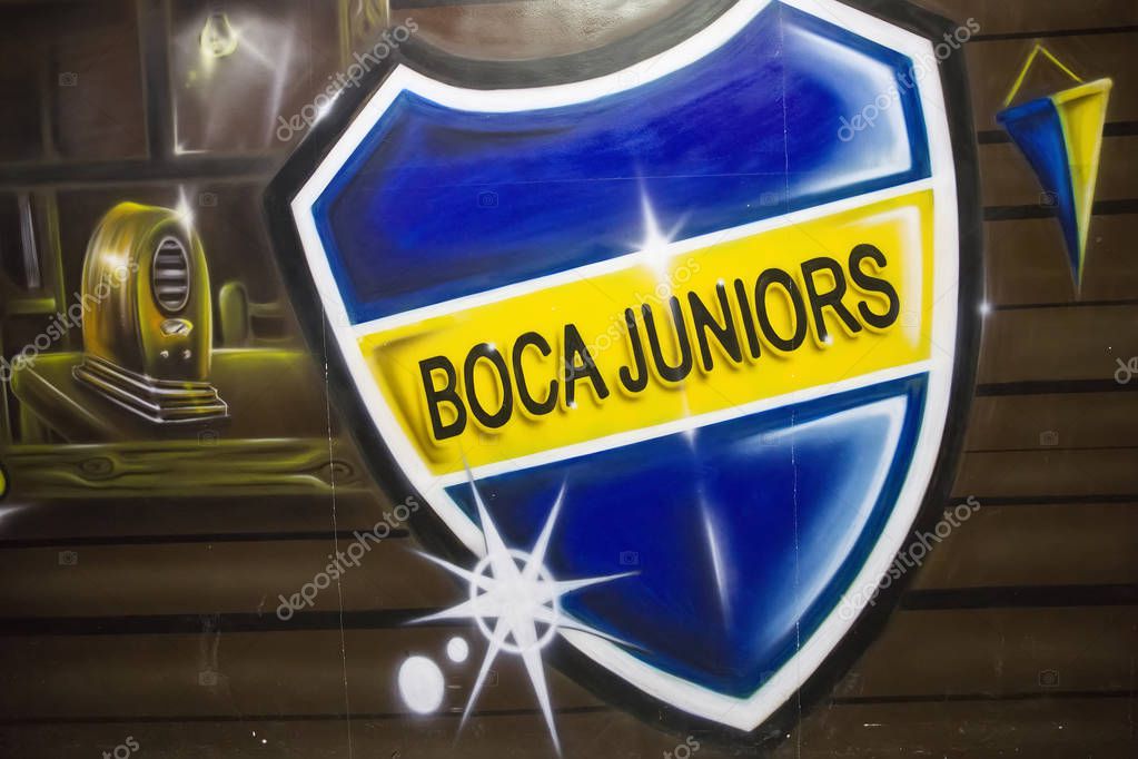 BUENOS AIRES, ARGENTINA - JANUARY 20, 2018: Detail from La bombonera stadium in Buenos aires, Argentina. It is Boca Juniors owned stadium and was built at  1938.