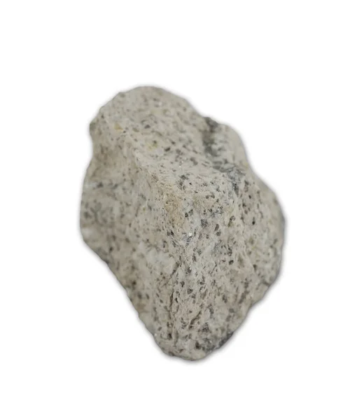 Vista Sulla Roccia Magmatica Granito Isolata Sullo Sfondo Bianco — Foto Stock