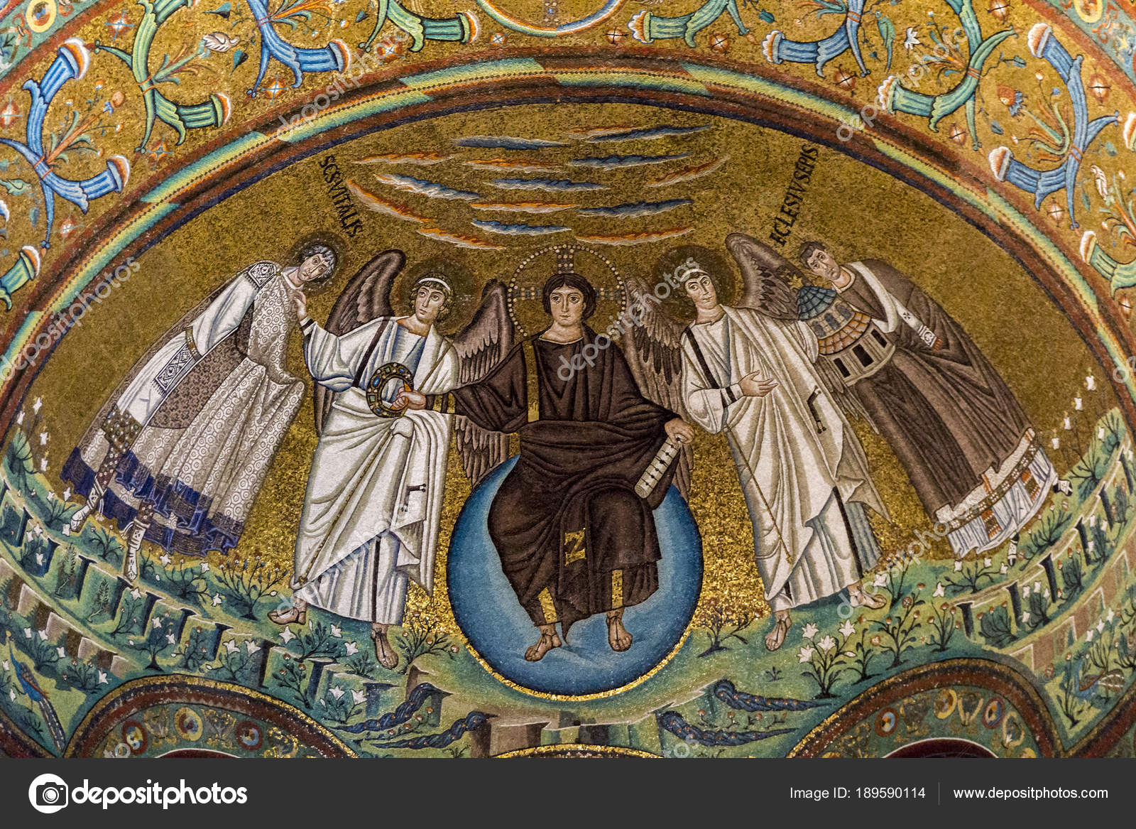 Ravenna Italien Februar 2018 Innenraum Detail Der Basilika