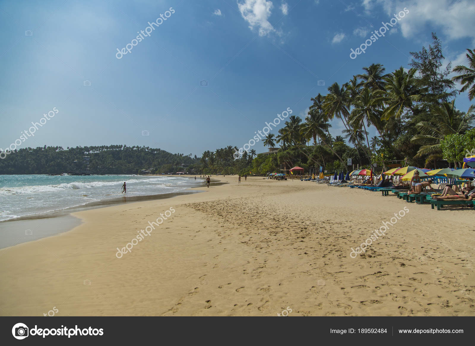 Mirissa Sri Lanka Janvier 2014 Inconnus Sur Plage Mirissa
