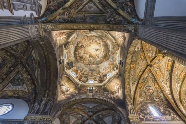 Parma, İtalya - 17 Şubat 2018: İç İtalya Parma Katedralde. Önemli bir İtalyan Romanesk Katedral olduğunu.
