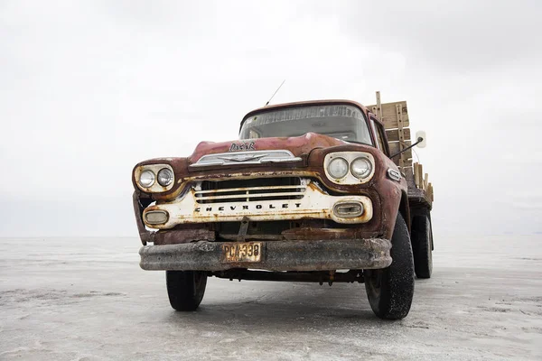 Salar Uyuni Bolivia Januari 2018 Gamla Lastbil Salar Uyuni Bolivia — Stockfoto