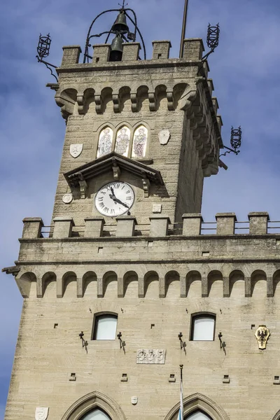 Detalhe Prefeitura Palazzo Pubblico San Marino — Fotografia de Stock