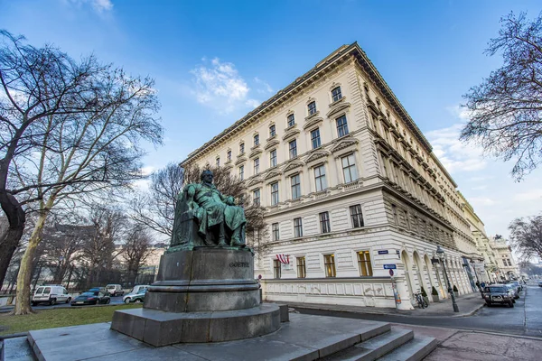 Veduta Della Statua Goethe Vienna Austria Monument Stato Creato Nel — Foto Stock