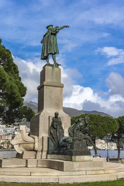 Blick Auf Das Denkmal Für Christopher Columbus Rapallo Italien — Stockfoto