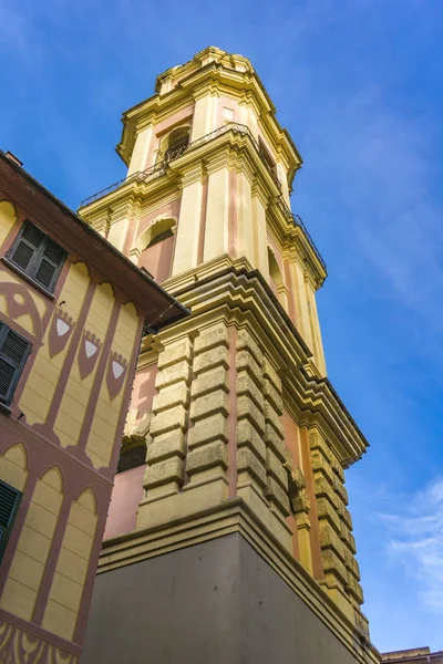 Zvonice Baziliky San Gervasio Marie Rapallo Itálie — Stock fotografie