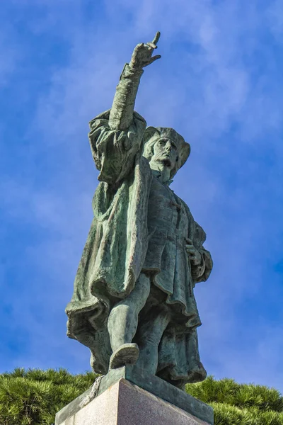 Vue Monument Christophe Colomb Rapallo Italie — Photo