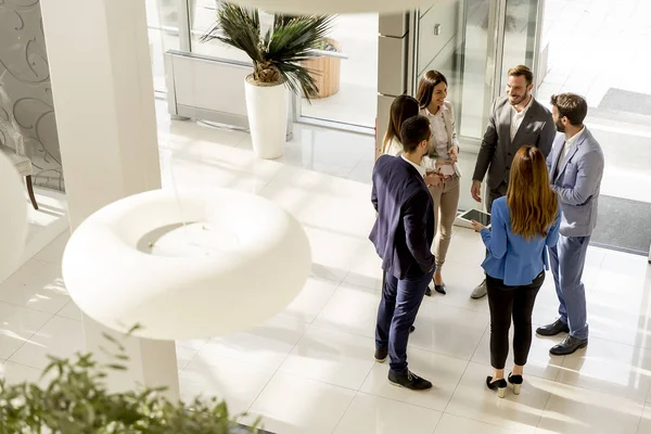 Overhead View People Having Business Meeting — Stock Photo, Image