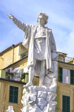 Santa Margherita Ligure, İtalya için Christopher Columbus anıt detay