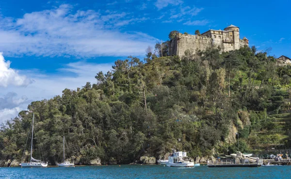 Pohled Castello Brown Portofino Itálie — Stock fotografie