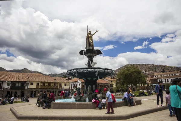 Куско Перу Січня 2018 Невідомі Люди Вулиці Куско Перу Місто — стокове фото