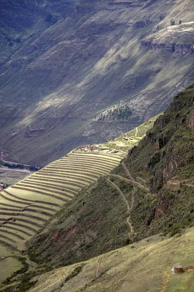 Terrazze Agricole Valle Sacra Pisac Perù — Foto Stock