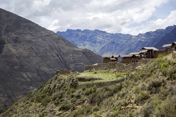 Bekijken Van Inca Ruïnes Heilige Vallei Pisac Peru — Stockfoto