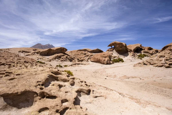 Formações Rochosas Deserto Dali Bolívia Reserva Nacional Eduardo Avaroa Andino — Fotografia de Stock