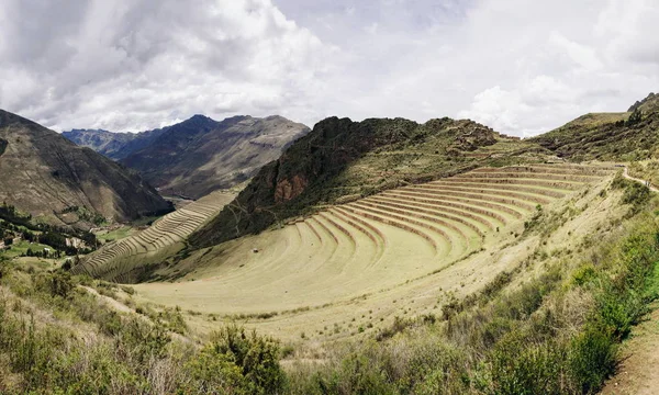 Mezőgazdasági Teraszok Szent Völgy Pisac Peru — Stock Fotó