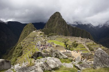View at the Machu Picchu ruins in Peru clipart
