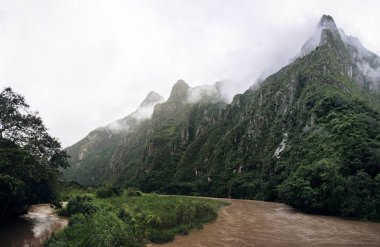 Detail of the Urubamba river in Peru clipart