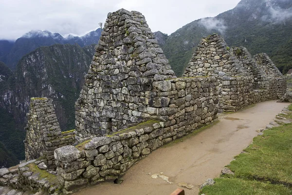 Detalhe Das Ruínas Machu Picchu Peru — Fotografia de Stock