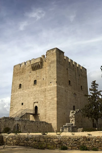 Detalle Del Castillo Kolossi Chipre Antigua Fortaleza Cruzada Del Siglo — Foto de Stock