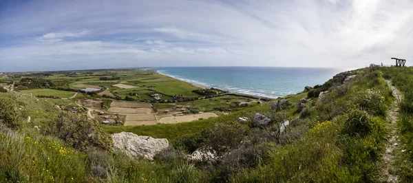 Vue Angle Élevé Sur Plage Kourion Chypre — Photo