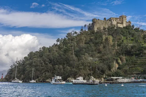 Vista Para Castello Brown Portofino Itália — Fotografia de Stock