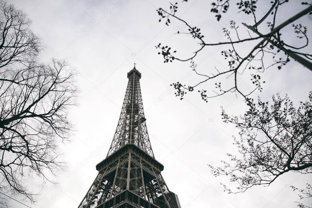 View at Eiffel tower in Paris, France