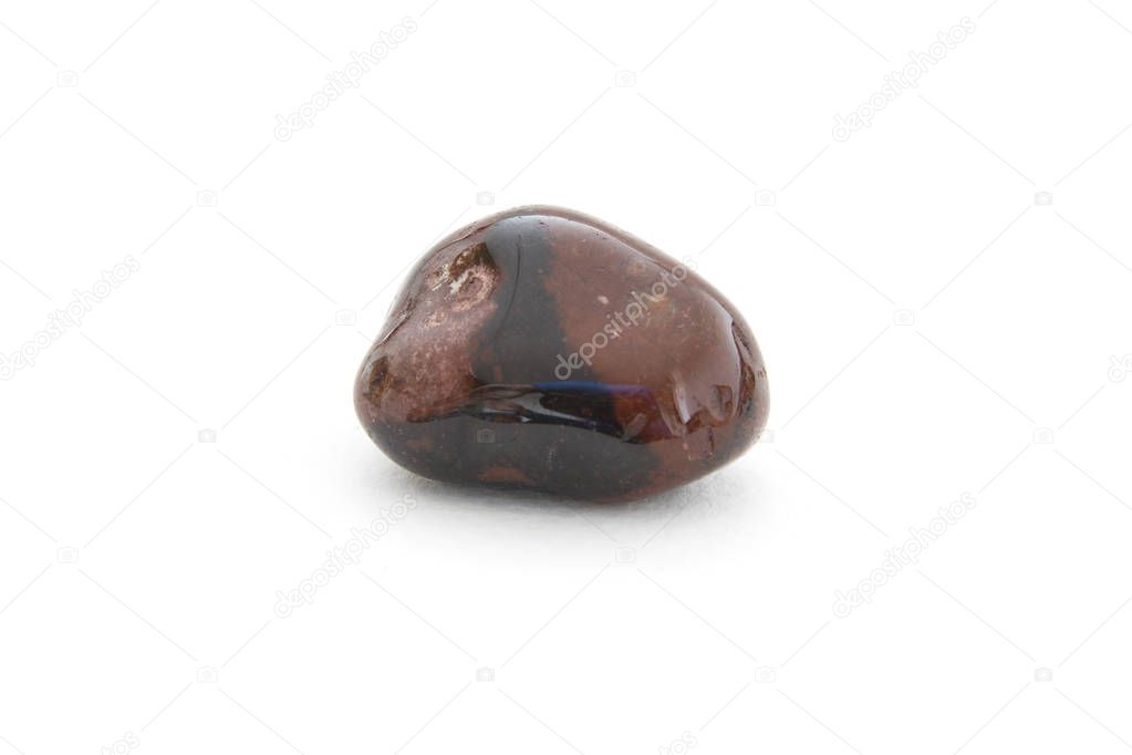 Single tiger eye mineral on the white background