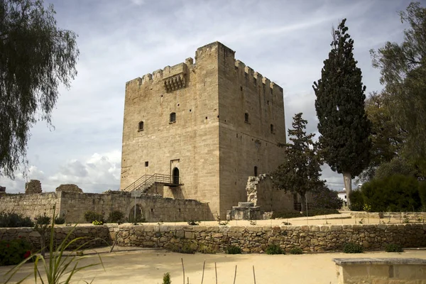 Detalle Del Castillo Kolossi Chipre Antigua Fortaleza Cruzada Del Siglo —  Fotos de Stock
