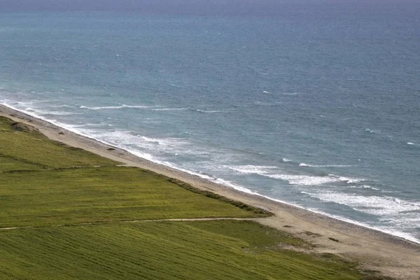 Wysoki Kąt Widzenia Plażę Kourion Cypr — Zdjęcie stockowe