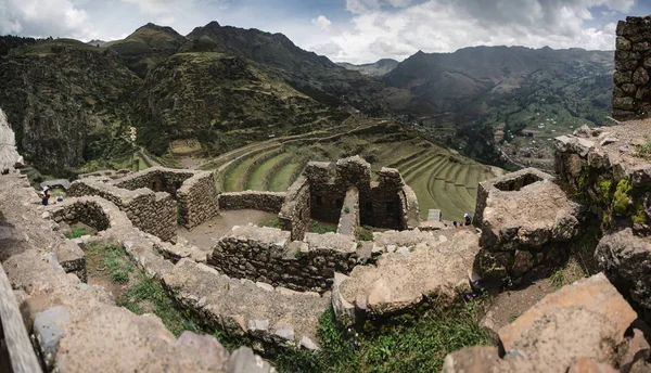 View Inca Ruins Sacred Valley Pisac Peru — Stock Photo, Image