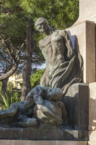 Detalhe Monumento Cristóvão Colombo Rapallo Itália — Fotografia de Stock