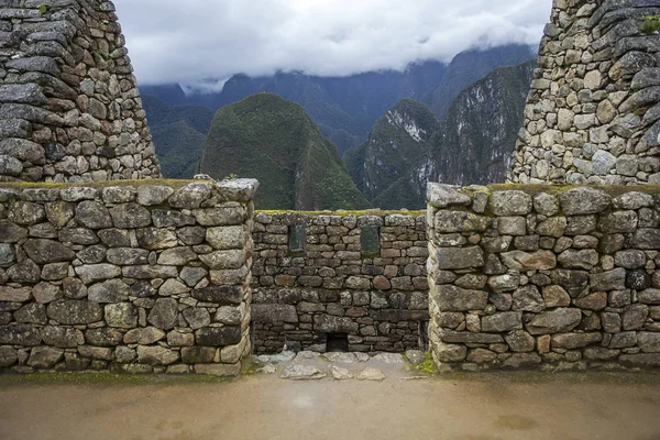 Detalhe Das Ruínas Machu Picchu Peru — Fotografia de Stock