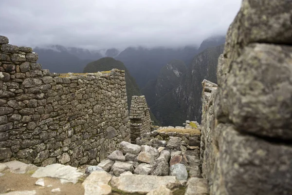 Detalhe Cidadela Machu Picchu Inca Peru — Fotografia de Stock