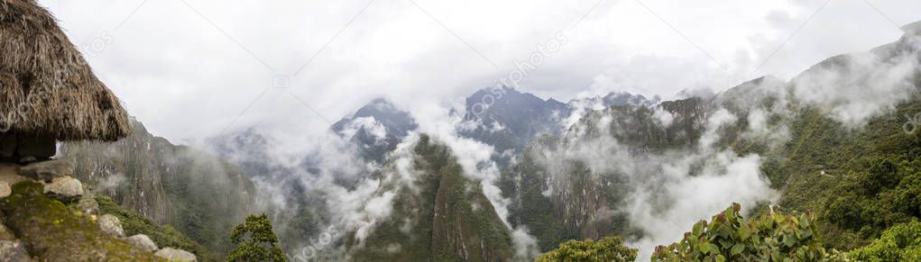 Detail of the wilderness around Machu Picchu Inca citadel in Peru