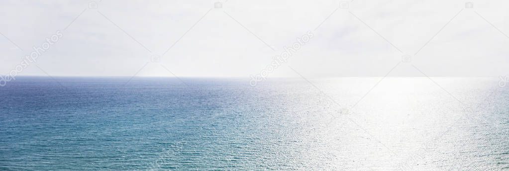 View at blue sea horizon on a sunny day