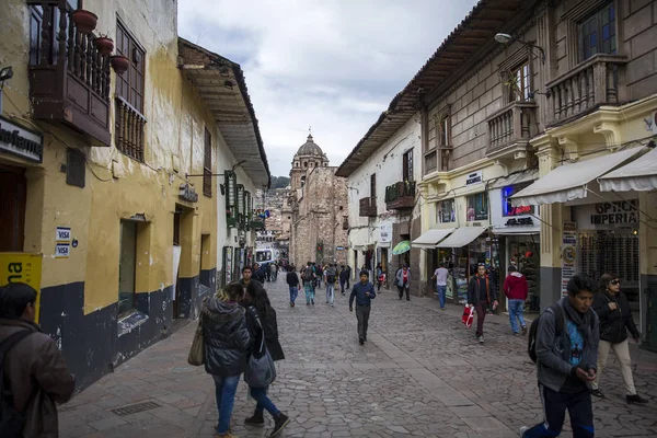 Cusco Peru Gennaio 2018 Persone Non Identificate Strada Cusco Perù — Foto Stock