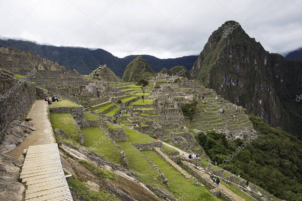 View at the Machu Picchu ruins in Peru